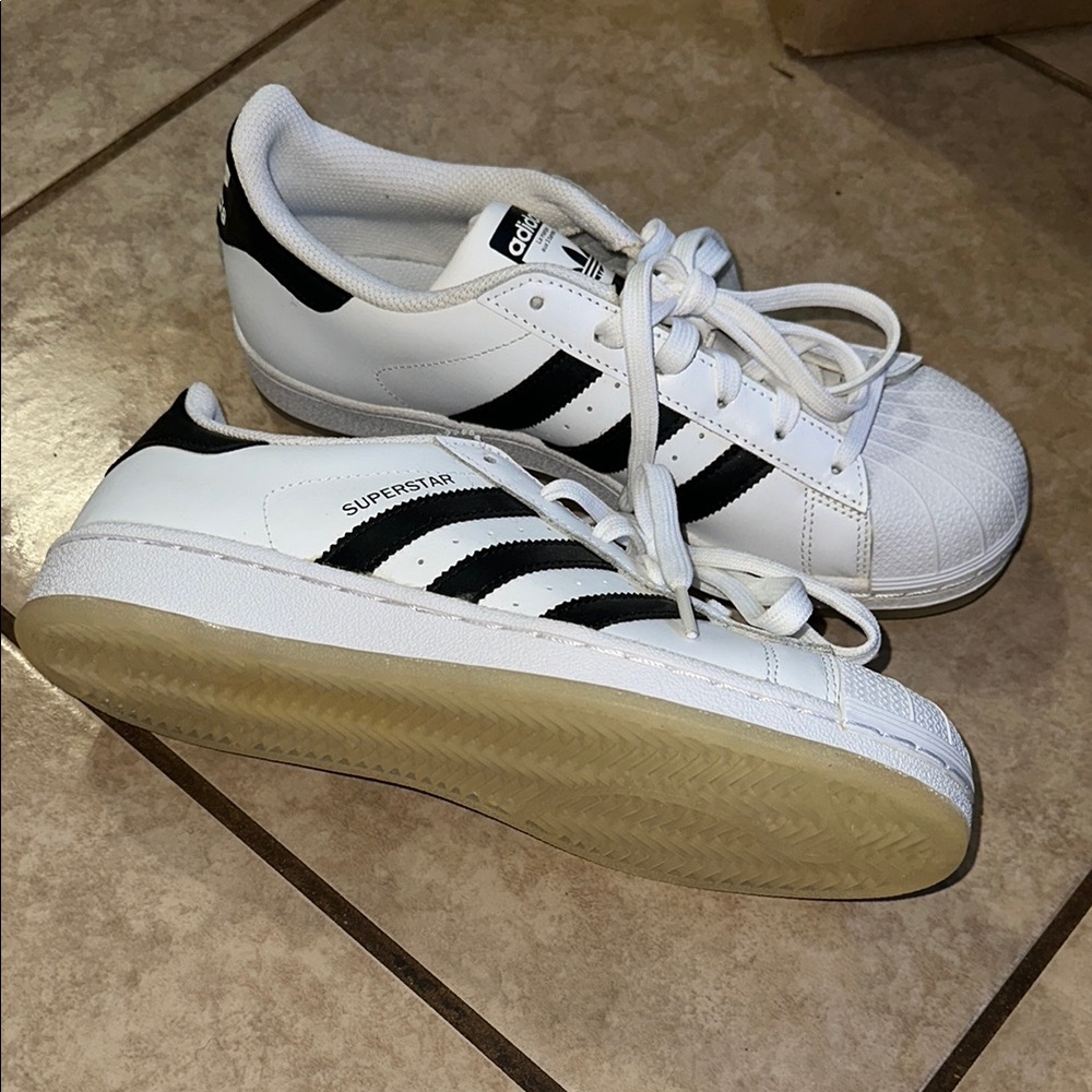 Adidas White and Black Superstar Sneakers